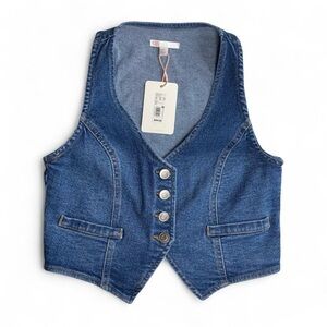 GB Blue Denim Crop Vest